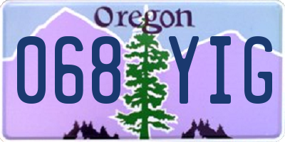 OR license plate 068YIG