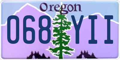 OR license plate 068YII