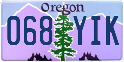 OR license plate 068YIK