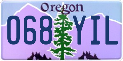 OR license plate 068YIL