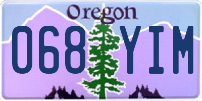 OR license plate 068YIM