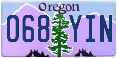 OR license plate 068YIN