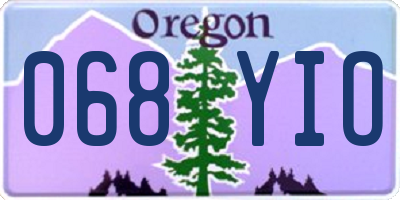 OR license plate 068YIO