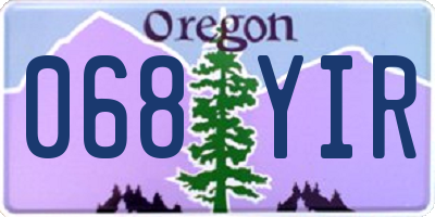 OR license plate 068YIR