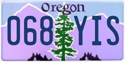 OR license plate 068YIS