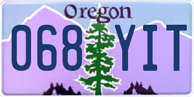 OR license plate 068YIT