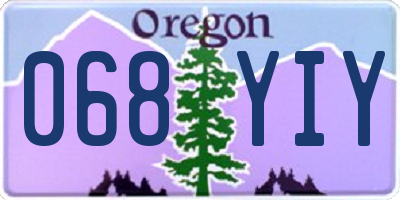 OR license plate 068YIY