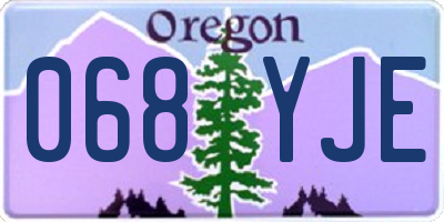 OR license plate 068YJE