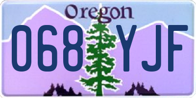 OR license plate 068YJF