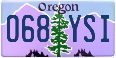 OR license plate 068YSI