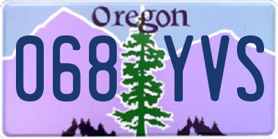 OR license plate 068YVS