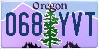 OR license plate 068YVT