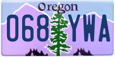 OR license plate 068YWA