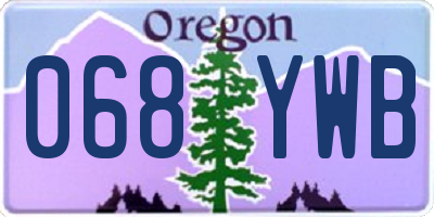 OR license plate 068YWB