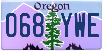 OR license plate 068YWE