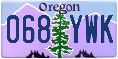 OR license plate 068YWK
