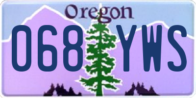 OR license plate 068YWS
