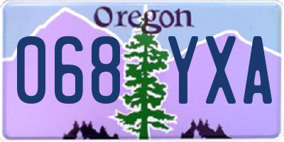 OR license plate 068YXA