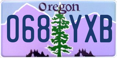 OR license plate 068YXB