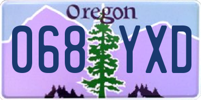 OR license plate 068YXD