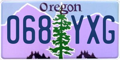 OR license plate 068YXG