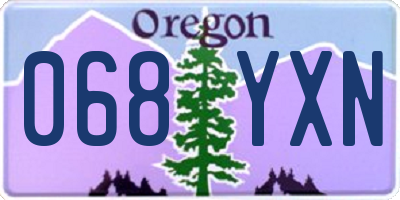OR license plate 068YXN