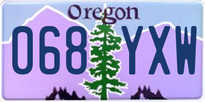 OR license plate 068YXW