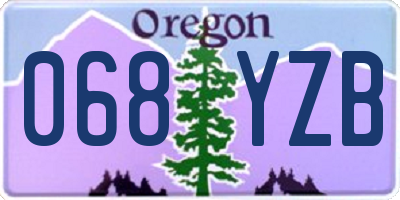 OR license plate 068YZB