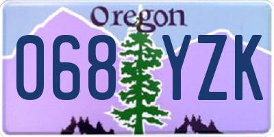 OR license plate 068YZK