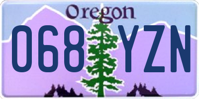 OR license plate 068YZN