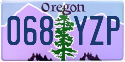 OR license plate 068YZP