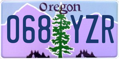OR license plate 068YZR