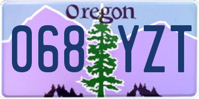 OR license plate 068YZT