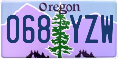 OR license plate 068YZW