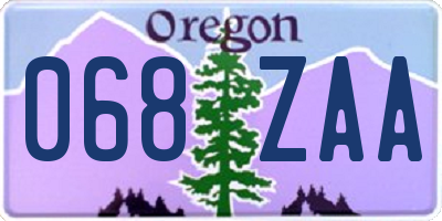 OR license plate 068ZAA