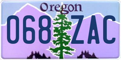 OR license plate 068ZAC
