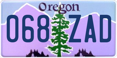 OR license plate 068ZAD