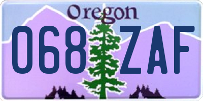 OR license plate 068ZAF