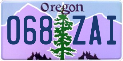 OR license plate 068ZAI
