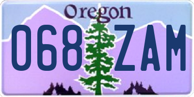OR license plate 068ZAM