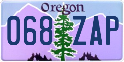 OR license plate 068ZAP