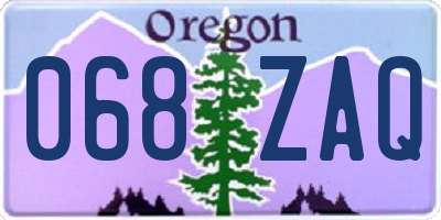OR license plate 068ZAQ
