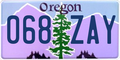 OR license plate 068ZAY