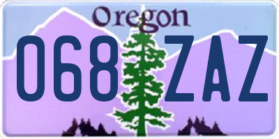 OR license plate 068ZAZ