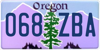 OR license plate 068ZBA