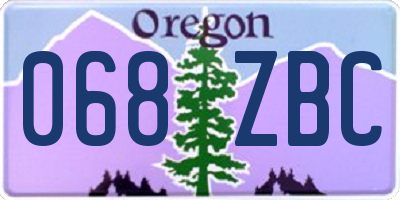 OR license plate 068ZBC