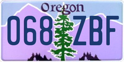 OR license plate 068ZBF