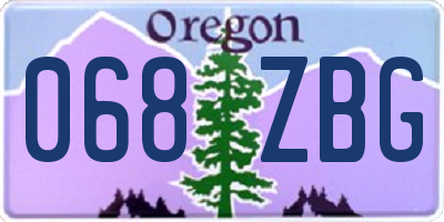OR license plate 068ZBG