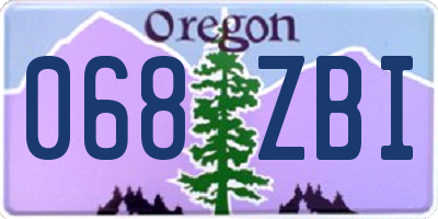 OR license plate 068ZBI