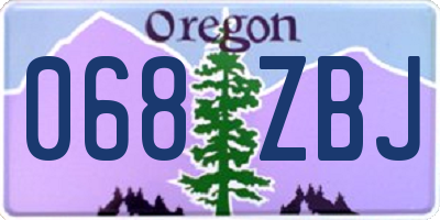 OR license plate 068ZBJ